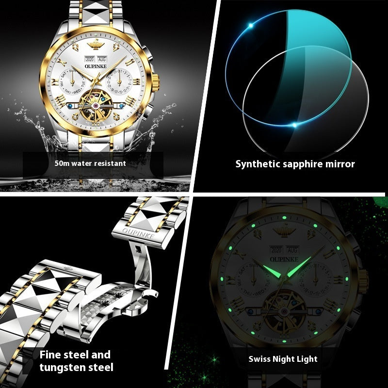 Orologio da uomo impermeabile automatico meccanico Tide