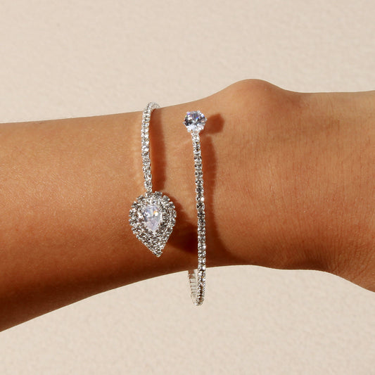 Braccialetto di diamanti con goccia d'acqua sexy e alla moda