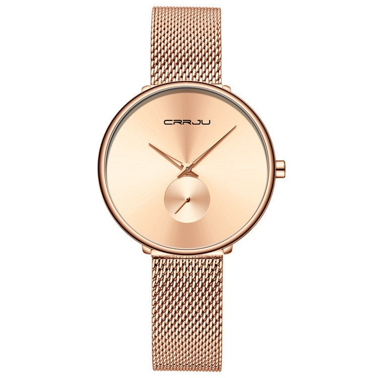 Orologio da donna con cinturino in acciaio inossidabile e cinturino a maglie semplice