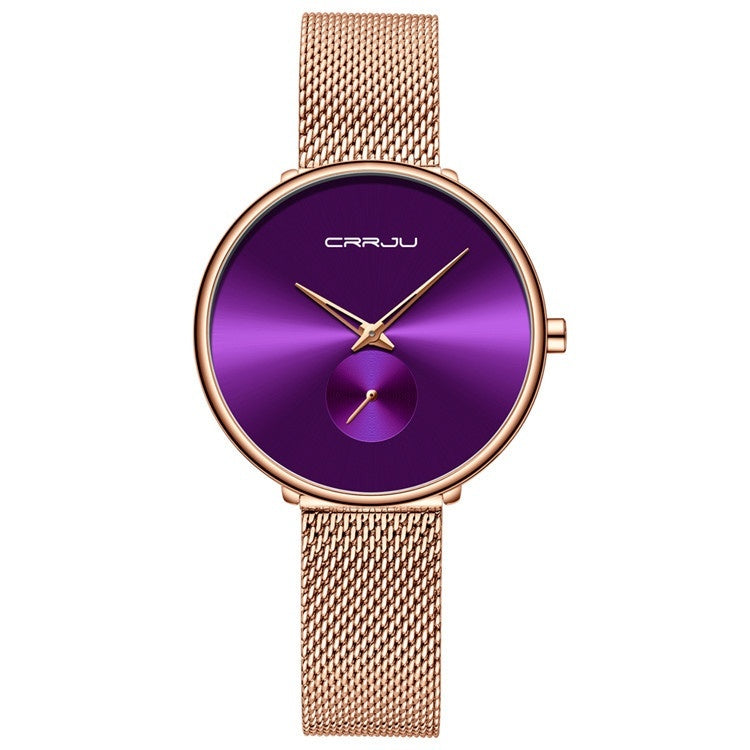 Orologio da donna con cinturino in acciaio inossidabile e cinturino a maglie semplice