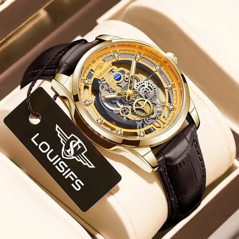 Orologio svizzero al quarzo da uomo non meccanico a doppia faccia