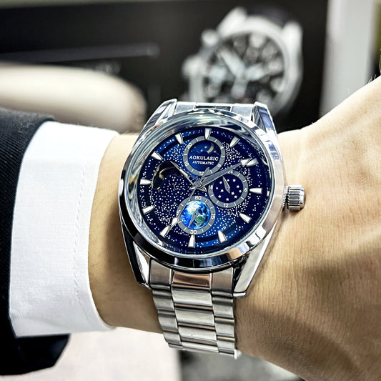 Orologio meccanico multifunzionale completamente luminoso per uomo
