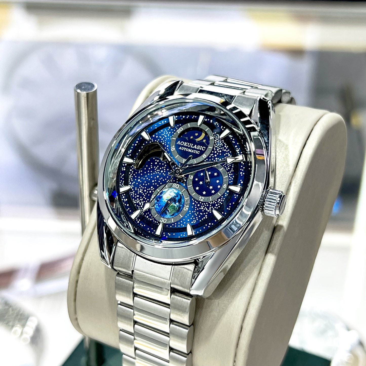 Orologio meccanico multifunzionale completamente luminoso per uomo