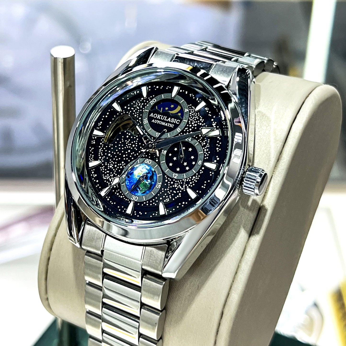 Orologio meccanico multifunzionale completamente luminoso per uomo