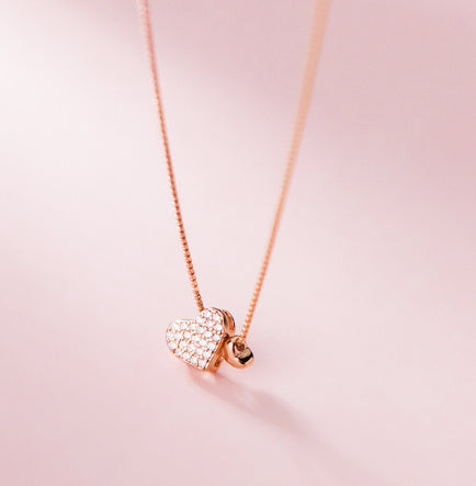 Collana Double Love per donna, leggera, di lusso, dal design semplice