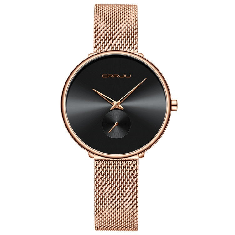 Orologio da donna con cinturino in acciaio inossidabile e cinturino a maglie semplice