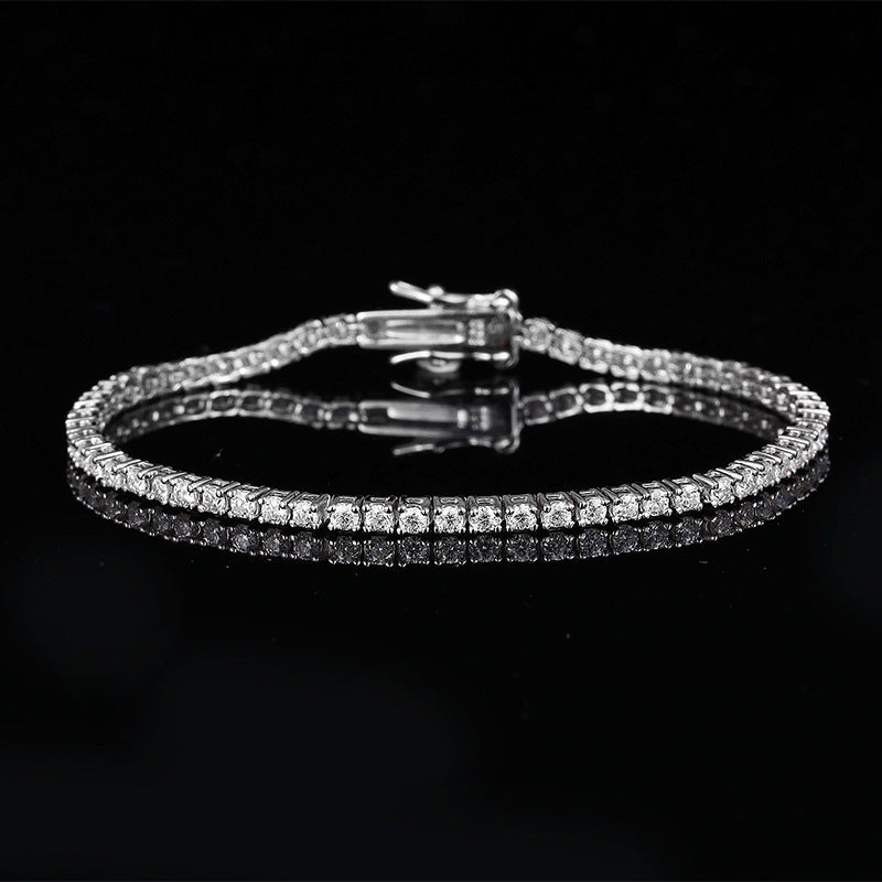 Bracciale da tennis con 10 punti di moissanite in argento sterling S925