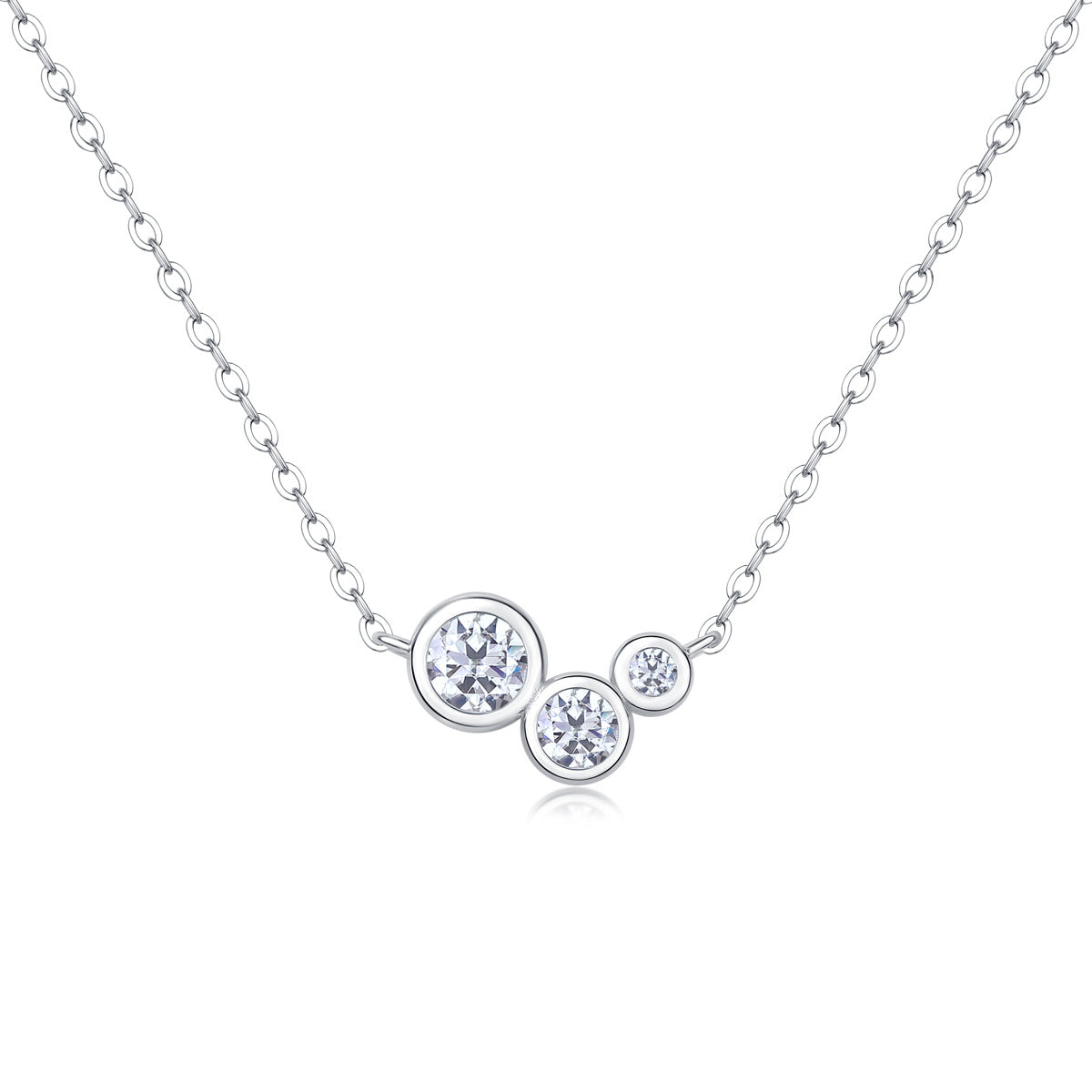 Collana con ciondolo di diamanti di lusso White Dew con diamanti Mosan...