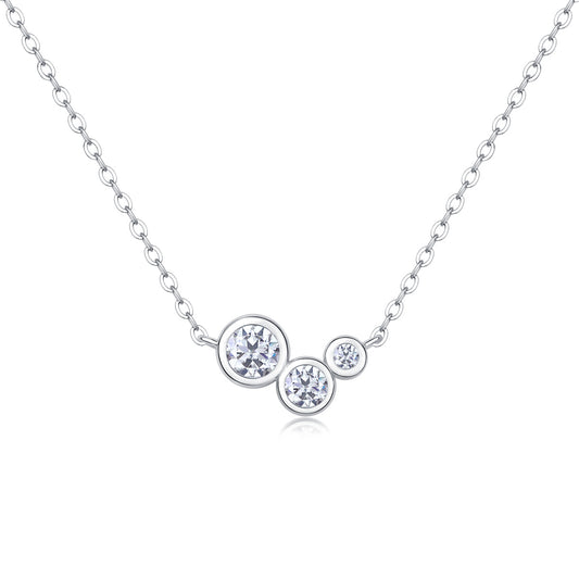 Collana con ciondolo di diamanti di lusso White Dew con diamanti Mosan...