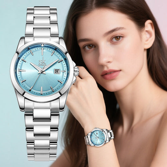 Orologio da donna in acciaio inossidabile di alta qualità impermeabile