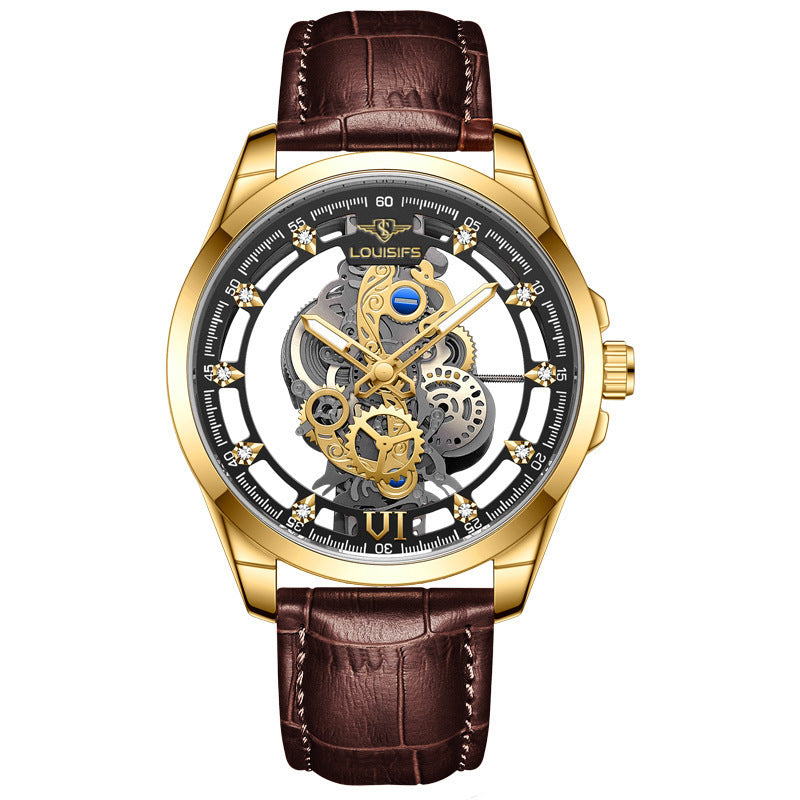 Orologio svizzero al quarzo da uomo non meccanico a doppia faccia