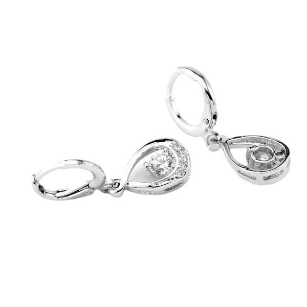 Orecchini pendenti versatili da donna con zirconi intarsiati