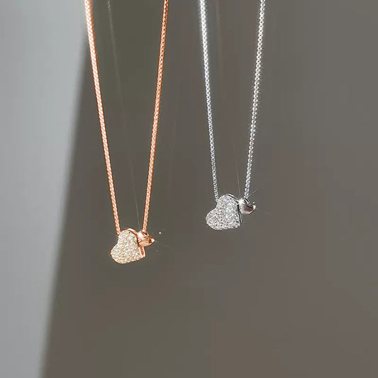 Collana Double Love per donna, leggera, di lusso, dal design semplice