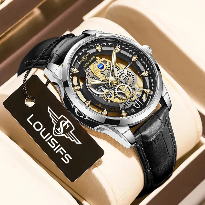 Orologio svizzero al quarzo da uomo non meccanico a doppia faccia