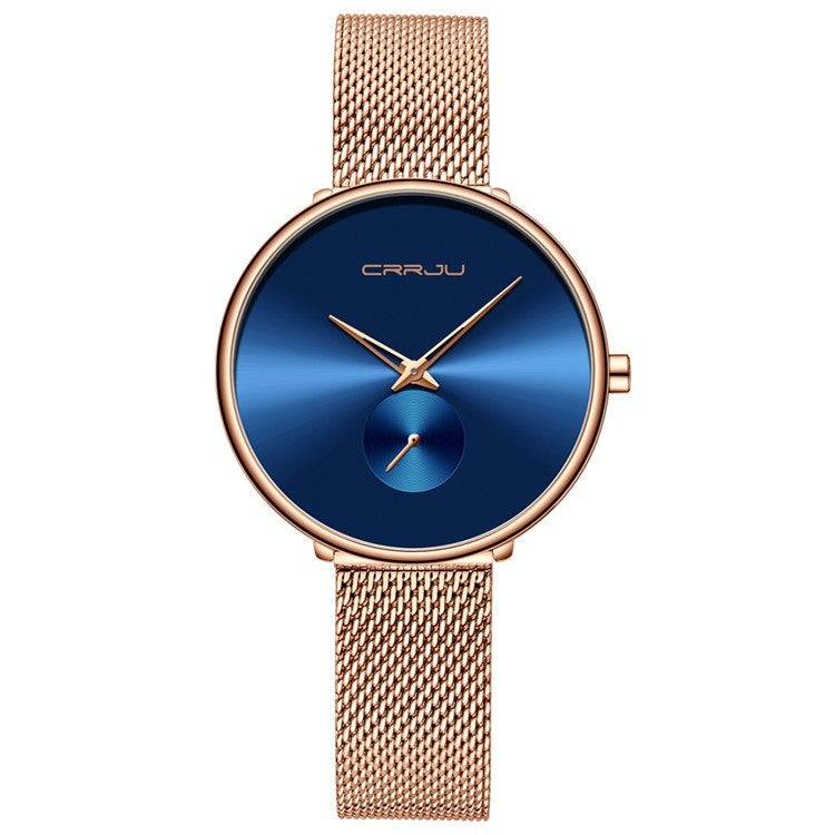 Orologio da donna con cinturino in acciaio inossidabile e cinturino a maglie semplice