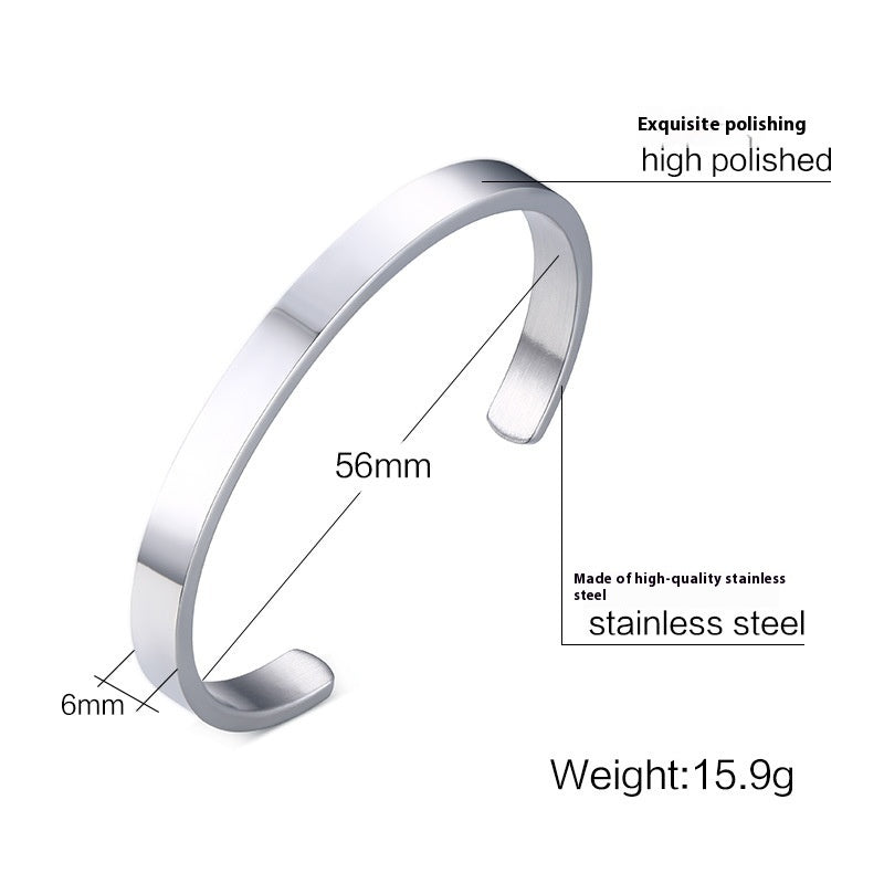 Bracciale in acciaio inossidabile lucido