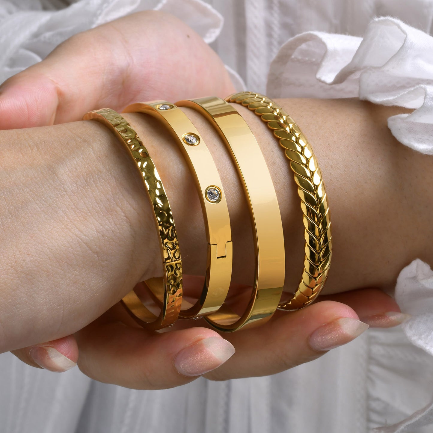 Bracciale in acciaio inossidabile lucido