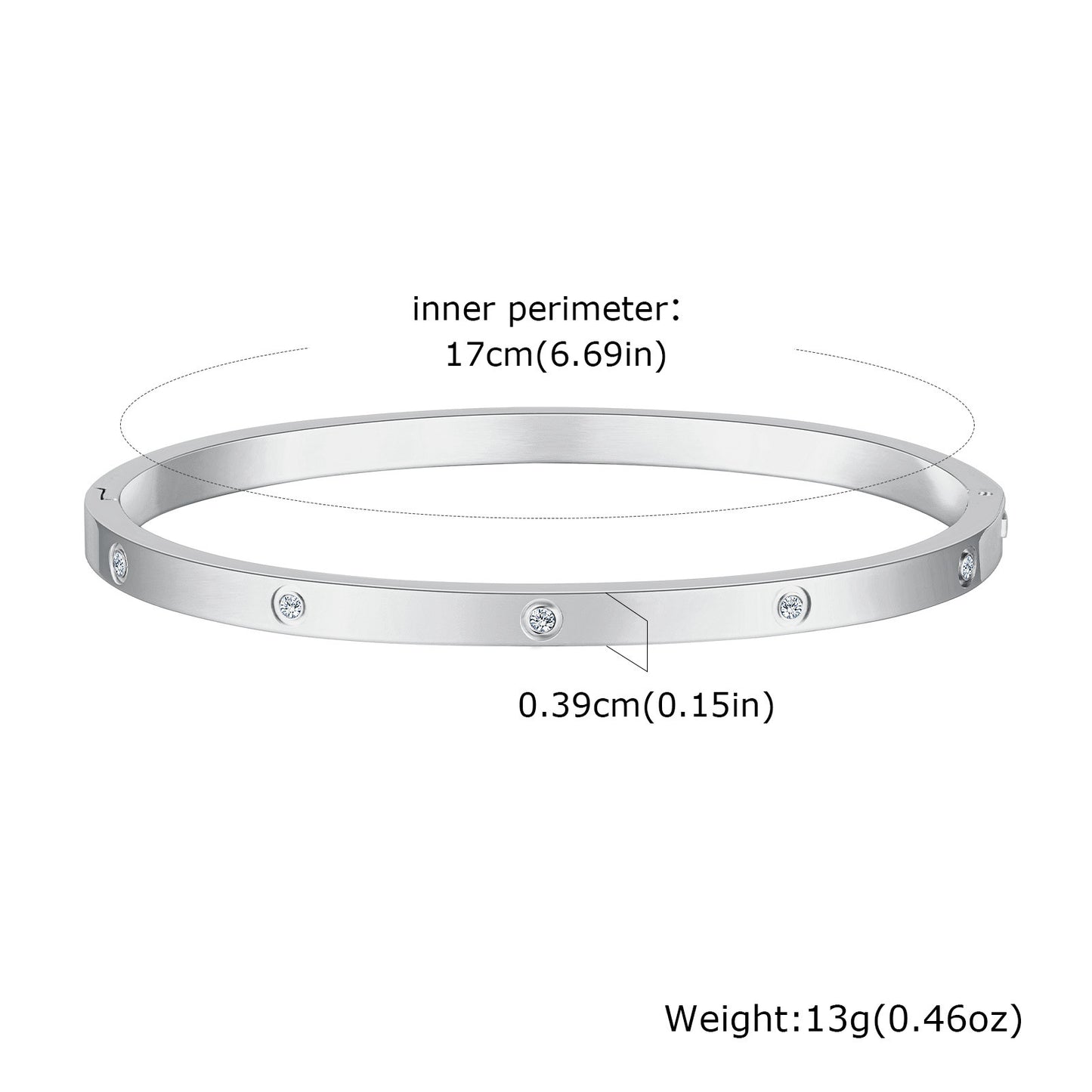 Bracciale in acciaio inossidabile lucido