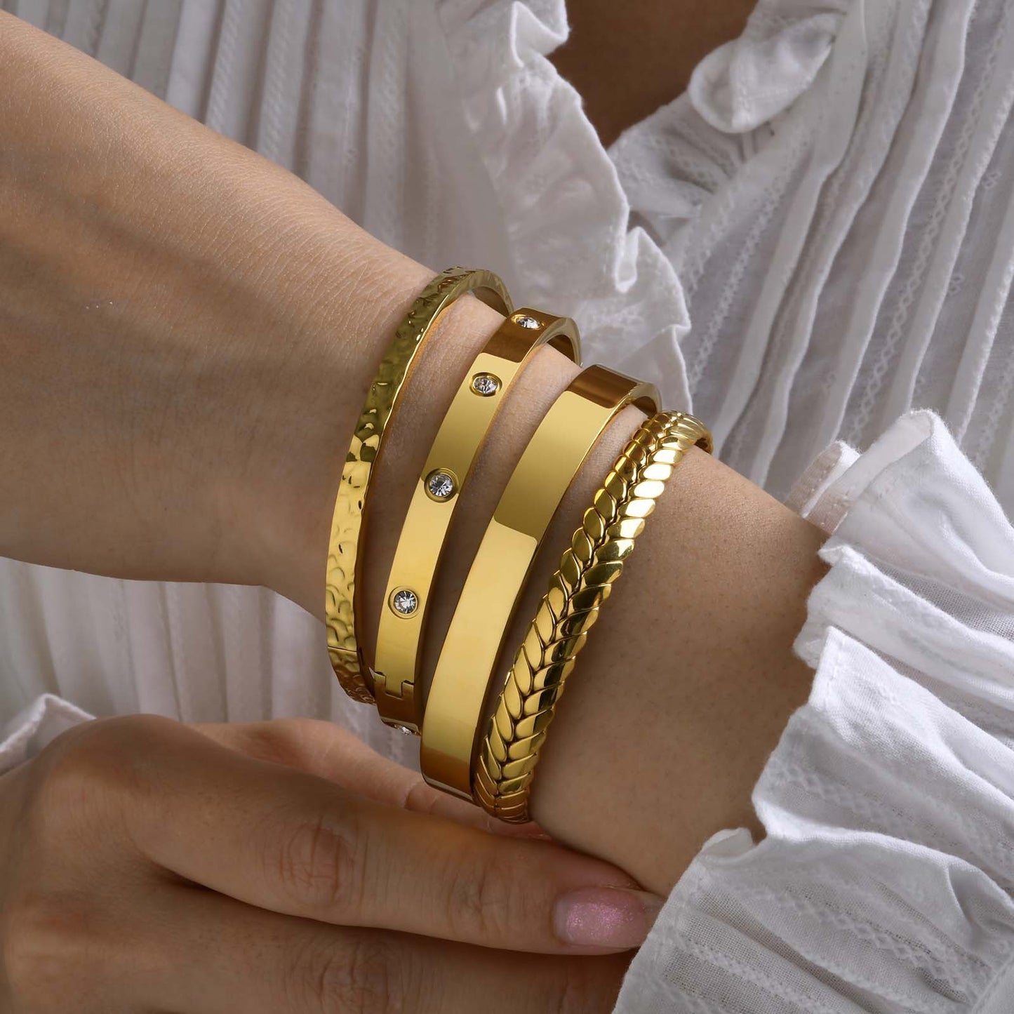 Bracciale in acciaio inossidabile lucido