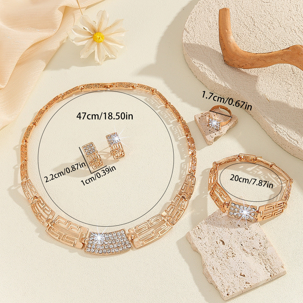 Set di gioielli in lega di lusso alla moda e a prezzi accessibili da donna