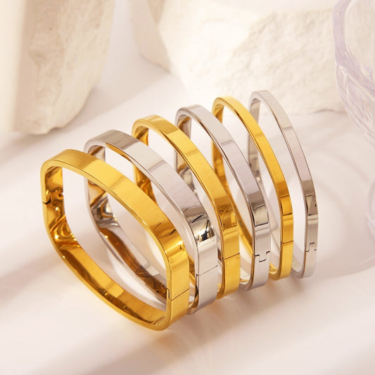 Bracciale da donna con personalità, placcato oro e lucidato a specchio