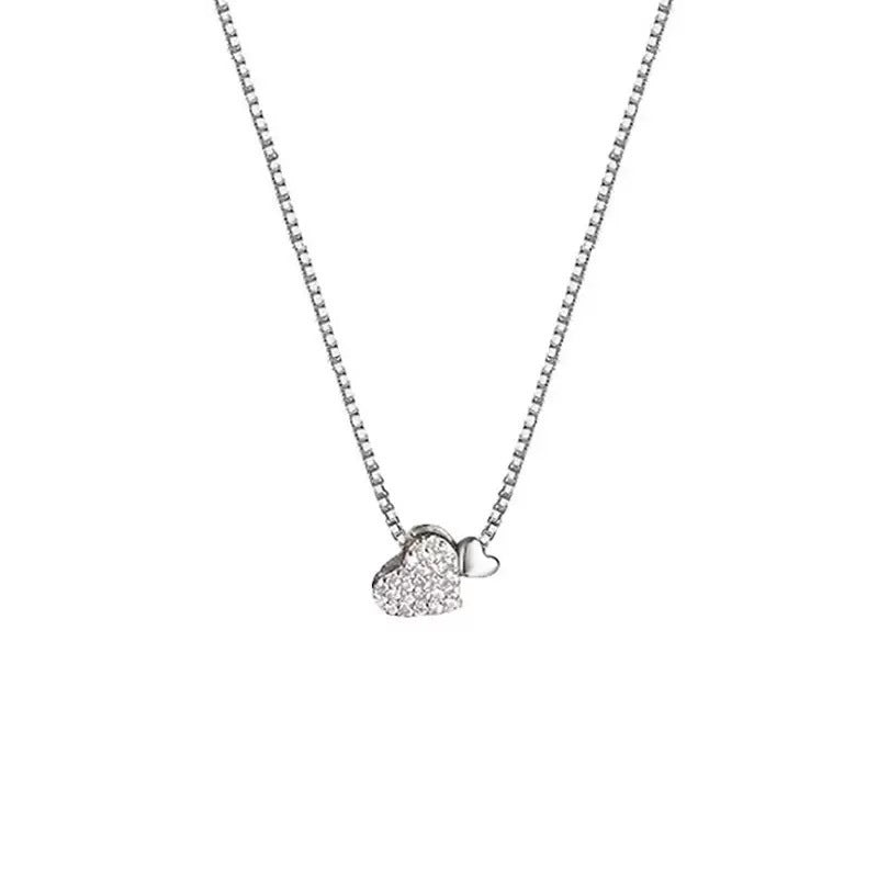 Collana Double Love per donna, leggera, di lusso, dal design semplice