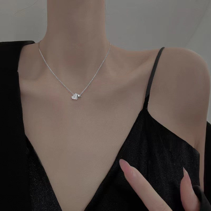 Collana Double Love per donna, leggera, di lusso, dal design semplice