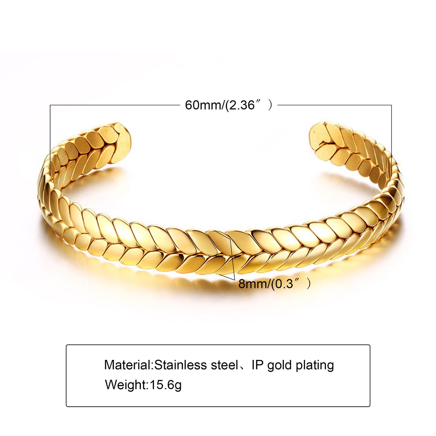 Bracciale in acciaio inossidabile lucido