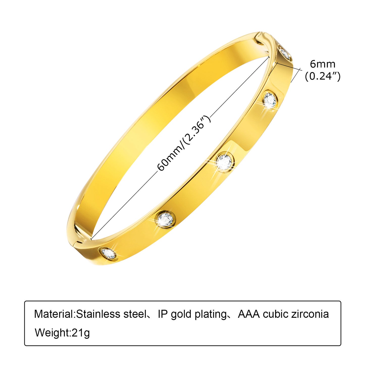 Bracciale in acciaio inossidabile lucido